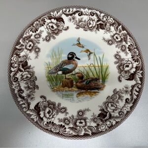 Spode Woodland Blue Winged Teal 10.5” Footed Cake Stand